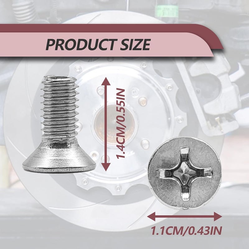 Pleoos Stainless Steel Brake Disc Rotor Screws, Screw Rotor Brake Disc Retaining Compatible With Honda, Acura, Hyundai and Kia Models, Stainless Steel Retaining Screws for Front and Rear (4Pcs) - Image 5
